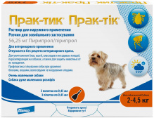 PRAC-TIC – Прак-тик капли для собак весом от 2 до 4,5 кг против клещей, блох, вшей и власоедов (1 пипетка)