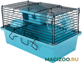 Клетка для мелких грызунов Eco Мини с этажом укомплектованная бирюзовая 28 х 17 х 20 см (1 шт)