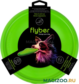 Летающая тарелка для собак FLYBER зеленая (22 см)