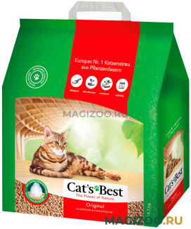 CAT’S BEST ORIGINAL - Кэтс Бэст наполнитель древесно-комкующийся для туалета кошек (10 л)