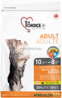 Сухой корм 1ST CHOICE DOG ADULT TOY & SMALL BREEDS для взрослых собак маленьких пород с курицей (7 кг)