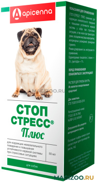 СТОП-СТРЕСС ПЛЮС капли для собак для снижения возбуждения и коррекции поведения (50 мл)