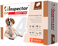 INSPECTOR QUADRO TABS таблетки для собак весом более 16 кг против внутренних и внешних паразитов уп. 4 таблетки (1 уп)