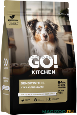 Сухой корм GO! KITCHEN SENSITIVITIES беззерновой для собак и щенков с чувствительным пищеварением с уткой и овощами (5,44 кг)