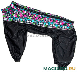 OSSO FASHION дождевик для такс и вельш-корги черный со вставками для девочек (45-2)