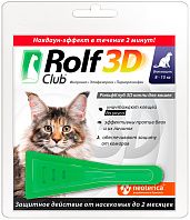 ROLF CLUB 3D капли для кошек весом от 8 до 15 кг против клещей и блох (1 пипетка)
