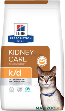 Сухой корм HILL'S PRESCRIPTION DIET K/D для взрослых кошек при заболеваниях почек и мочекаменной болезни оксалаты, ураты с тунцом (0,4 кг)