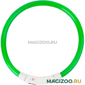 Ошейник для собак светящийся с USB-зарядкой PerseiLine Rich Breed М силикон зеленый 40-50 см (1 шт)