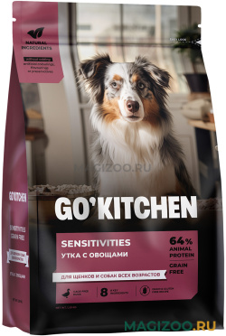 Сухой корм GO! KITCHEN SENSITIVITIES беззерновой для собак и щенков с чувствительным пищеварением с уткой и овощами (1,59 кг)