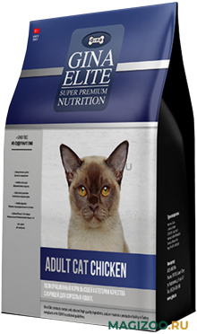 Сухой корм GINA ELITE ADULT CAT CHICKEN для взрослых кошек с курицей (1 кг)