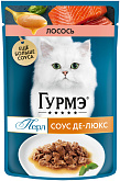 ГУРМЭ ПЕРЛ СОУС ДЕ-ЛЮКС для взрослых кошек с лососем в соусе пауч (75 гр)