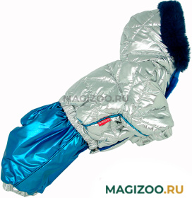 FOR MY DOGS комбинезон для собак серебро/синий для мальчиков FW1093-2021 M (12Chh) 