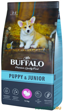 Сухой корм MR.BUFFALO PUPPY & JUNIOR для щенков всех пород с индейкой (14 кг)
