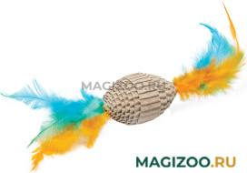 Игрушка для кошек Triol Natural Мяч для регби с перьями гофрокартон 60/190 мм (1 шт)
