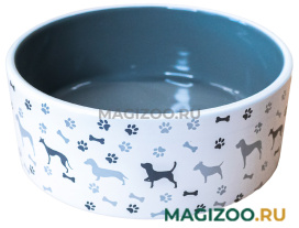 Миска керамическая Mr.Kranch для собак с рисунком серая 0,35 л (0,35 л)