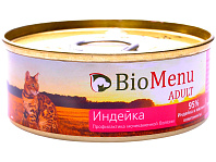 BIOMENU ADULT для взрослых кошек мясной паштет с индейкой (100 гр)