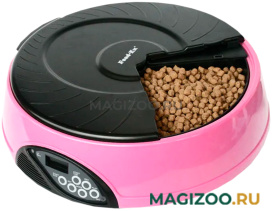 Автоматическая кормушка для кошек и собак на 4 кормления с ЖК-дисплеем Feed-Ex, розовая (1 шт)