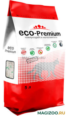 ECO-PREMIUM GREEN наполнитель древесный комкующийся для туалета кошек без запаха зеленый (7,6 кг УЦ)