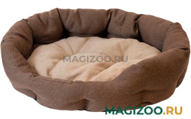 Лежак для собак и кошек Дарэлл Облако Рогожка № 4 овальный пухлый коричневый 73 х 56 х 23 см (1 шт)