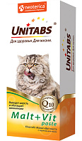 UNITABS MALT+VIT паста для кошек с таурином для вывода шерсти из желудка (120 мл)