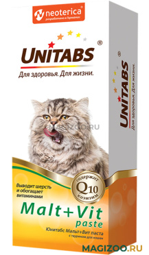 UNITABS MALT+VIT паста для кошек с таурином для вывода шерсти из желудка (120 мл)