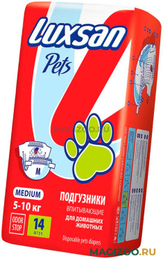 Подгузники впитывающие для животных Luxsan Premium M 5 - 10 кг 14 шт (1 шт)