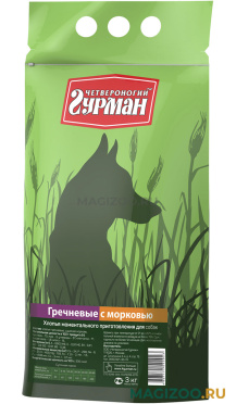ЧЕТВЕРОНОГИЙ ГУРМАН каша для взрослых собак Гречневые хлопья с морковью (3 кг)