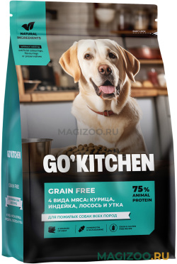 Сухой корм GO! KITCHEN GRAIN FREE беззерновой для пожилых собак всех пород четыре вида мяса (5,44 кг)