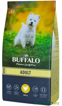 Сухой корм MR.BUFFALO ADULT MINI для взрослых собак маленьких пород с курицей (0,8 кг)