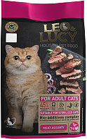 LEO&LUCY HOLISTIC для взрослых кастрированных котов и стерилизованных кошек с мясным ассорти и биодобавками (0,4 кг)