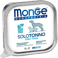 MONGE MONOPROTEIN SOLO DOG монобелковые для взрослых собак паштет с тунцом 70014168 (150 гр)