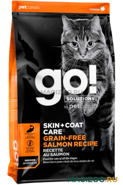 Сухой корм GO! SOLUTIONS SKIN & COAT CARE беззерновой для кошек и котят с лососем  (3,63 кг)