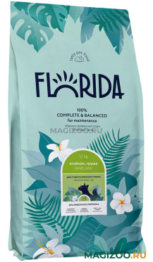 Сухой корм FLORIDA для взрослых кастрированных котов и стерилизованных кошек с ягненком и грушей (12 кг)