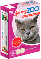 ДОКТОР ZOO мультивитаминное лакомство для кошек со вкусом говядины и биотином (90 т)