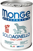 MONGE MONOPROTEIN SOLO DOG монобелковые для взрослых собак паштет с ягненком 70014236 (400 гр)