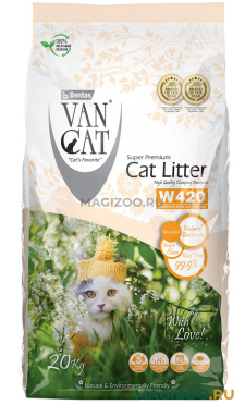 VAN CAT NATURAL наполнитель комкующийся для туалета кошек 100 % Натуральный гранулы 2 – 4 мм (20 кг)