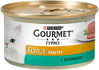 GOURMET GOLD для взрослых кошек паштет с кроликом  (85 гр)