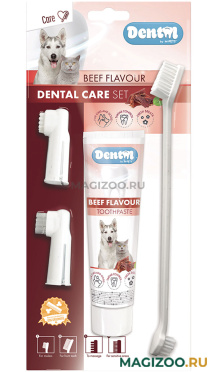 Набор для ухода за зубами собак и кошек M-Pets Dental Care Set со вкусом говядины (1 шт)