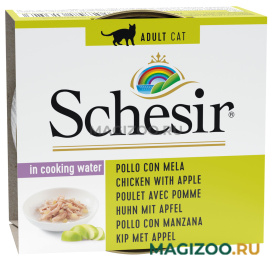 Влажный корм (консервы) SCHESIR CAT CHICKEN & APPLE для взрослых кошек с цыпленком и яблоком в собственном соку (75 гр)
