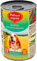 РОДНЫЕ КОРМА для взрослых собак с жарехой мясной по-двински (410 гр)