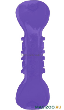 Игрушка для собак Mr.Kranch Гантель дентальная с пищалкой с ароматом сливок фиолетовая 22 см (1 шт)