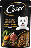 CESAR NATURAL GOODNESS для взрослых собак всех пород с индейкой, зеленым горошком и морковью в желе пауч (80 гр) 