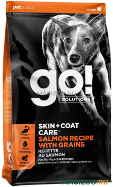 Сухой корм GO! SOLUTIONS SKIN & COAT CARE монобелковый для собак и щенков всех пород с лососем и овсянкой  (11,34 кг)