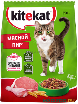 Сухой корм KITEKAT МЯСНОЙ ПИР для взрослых кошек (15 кг УЦ)