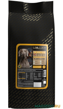 Сухой корм LEO&LUCY HOLISTIC для взрослых собак крупных пород с уткой, тыквой и биодобавками (12 кг)