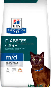 Сухой корм HILL'S PRESCRIPTION DIET M/D для взрослых кошек при сахарном диабете, ожирении (1,5 кг)