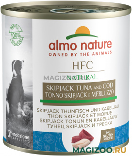 Влажный корм (консервы) ALMO NATURE DOG CLASSIC HFC для взрослых собак с полосатым тунцом и треской (290 гр)
