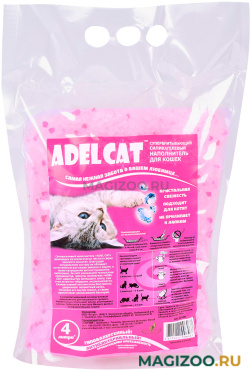 ADEL CAT наполнитель силикагелевый для туалета кошечек с розовыми гранулами (4 л)