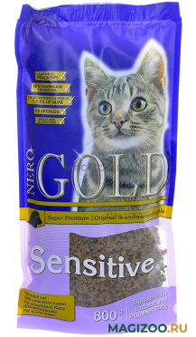Сухой корм NERO GOLD CAT ADULT SENSITIVE для взрослых кошек при аллергии с ягненком (0,8 кг)