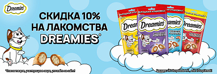 Лакомства DREAMIES со скидкой 10%!